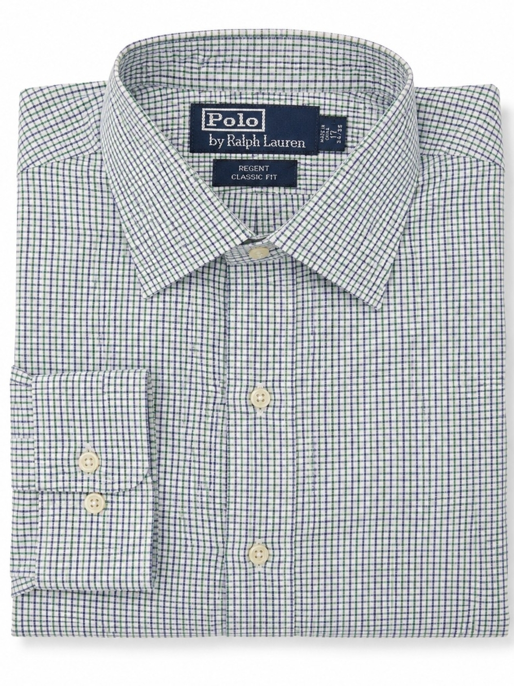 Polo Ralph Lauren Regent Classic Fit Button Down Dress Shirt Micro Check Mens 17